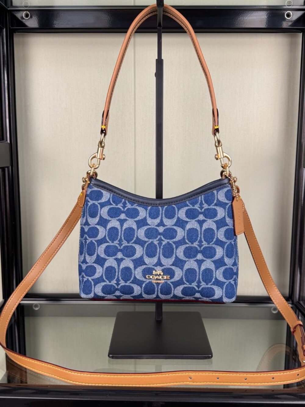Coach Denim Blue Signature Shoulder Bag